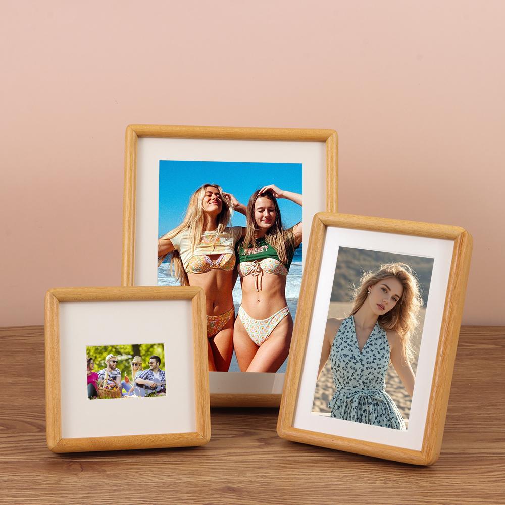 Fashion 6/7/8 Inch Black Walnut Photo Frame Real Wooden Handmade Mortise Tenon Photo Frame Simple Picture Frame