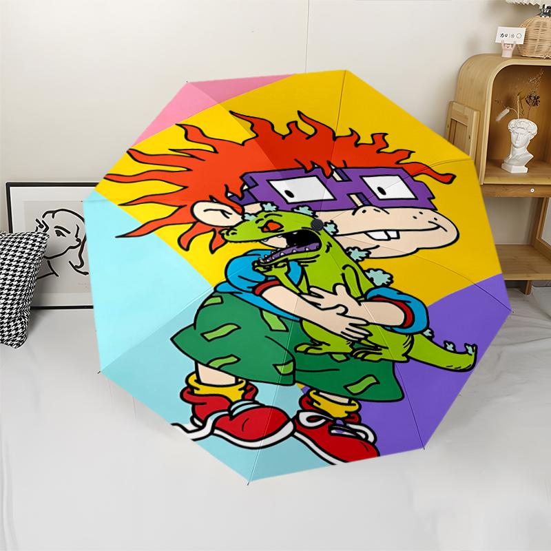 Rugrats Theme Automatic Umbrella, Lightweight & Portable, 8 Rib, Perfect for Outdoor Travel, Birthdays, Christmas, Gifts.