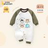 Baby Jumpsuit with Soft Cotton Clip-On, Newborn Long Sleeve Cartoon Climbing Clothes