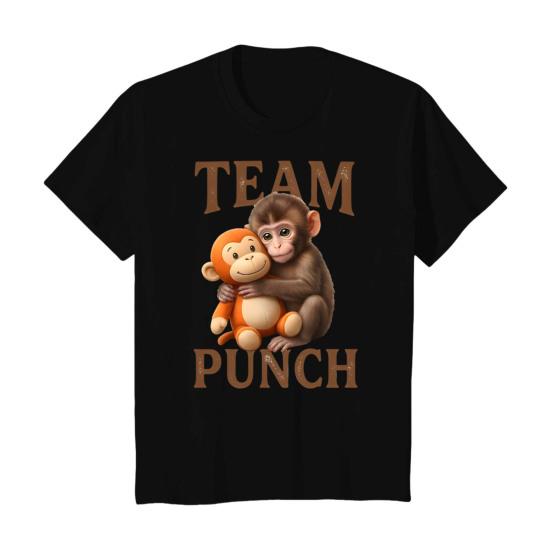 Monkey Team Punch T-Shirt Round Neck Short Sleeve T-Shirt Loose Fit Cute Macaque And Orangutan Summer Tee for Men Teens Street Wear L C