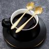 6pcs Stainless Steel Cherry Rose Flower Gold Scoop Coffee Spoon Gifts Kitchen Dessert Tea Accessories Tableware Decoration Set