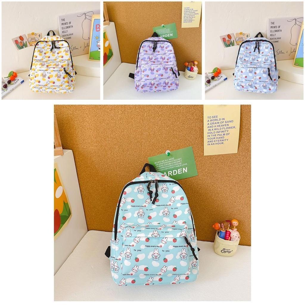 Trendy Kids Nylon Backpack With Cute Cartoon Print Breathable Stylish Design