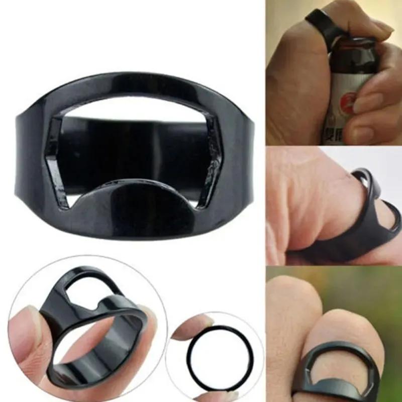 Creative Stainless Steel Ring Opener Finger Ring Beer Bottle Opener Cool Bar Party Kitchen Tools Mental Cap Openers Multicolors YLE044