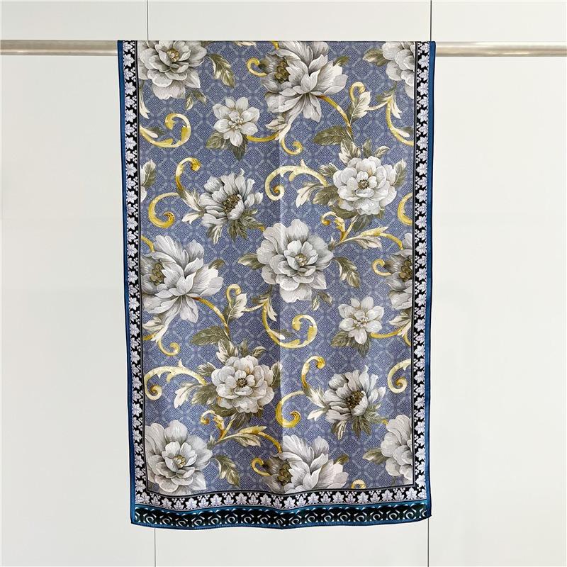 Silk Plain Crepe Satin Long Silk Scarf for Women