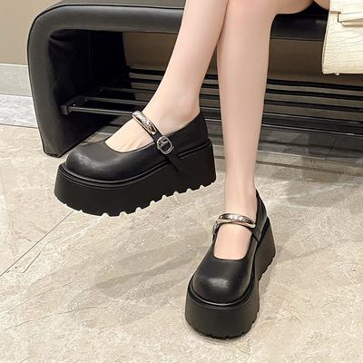 Fashion Ladies Shoes 2025 Brand Shallow Women's High Heels Fashion Buckle Strap New Round Toe Best Seller Comfortable Platform Heels