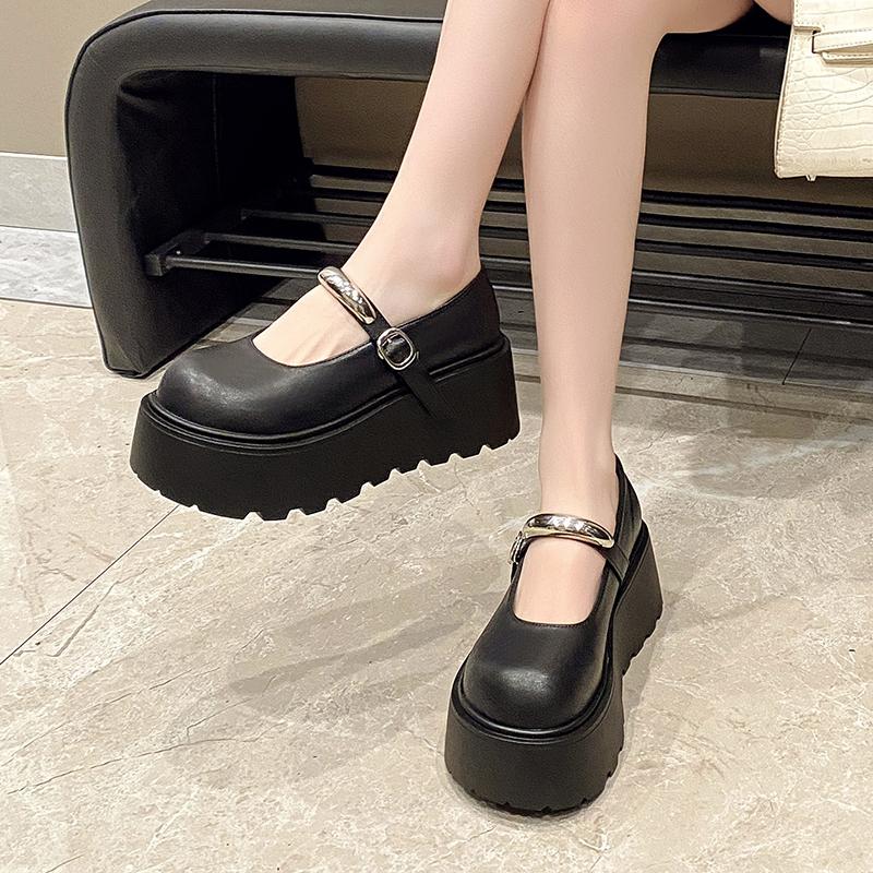 Fashion Ladies Shoes 2025 Brand Shallow Women's High Heels Fashion Buckle Strap New Round Toe Best Seller Comfortable Platform Heels