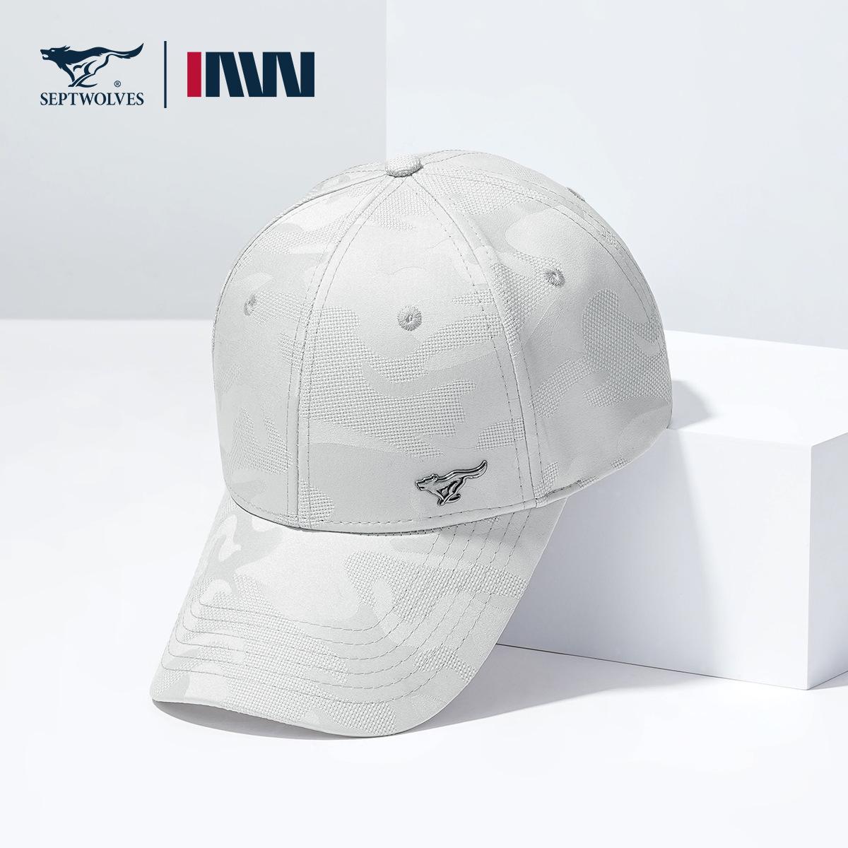 Seven Wolves Classic Embroidered Unisex Duckbill Baseball Cap for Restaurants and Tourism серый