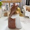 Hand-Drawn Design Resin Horse Statue Detailed Design Classic Style Horse Figurine Elegant Figurine Girl Hugging Horse