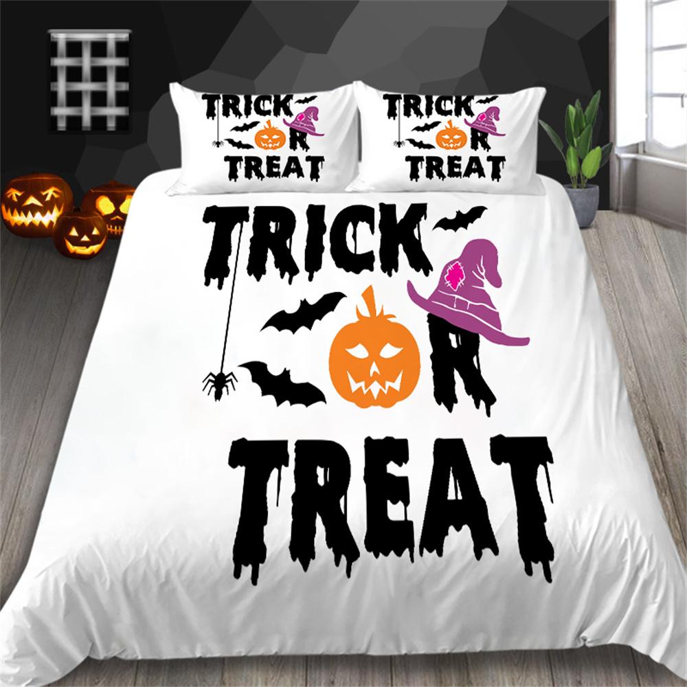 Halloween Duvet Cover Set 3D Printed Chilren Adults Home Bedclothes with Pillowcase Queen Size Bedding Soft Bed Set
