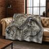 Ancient Creatures Dinosaur Ammonite Fossil Art Flannel Blanket,Cozy Soft Throw Blanket for Home Bedroom Bed Sofa Cover Gift Kid
