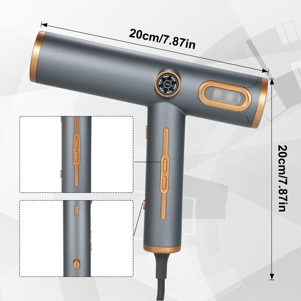 Haartrockner mit negativen Ionen, 11.000 U/min, 3 Geschwindigkeiten, 3 Heizstufen, LED-Anzeige, für den Heim- und Salongebrauch