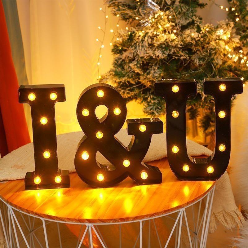 Cross-border Hot-Selling Black LED Letter Lamp for Proposal, Festival Decoration, and Ambiance Arrangement