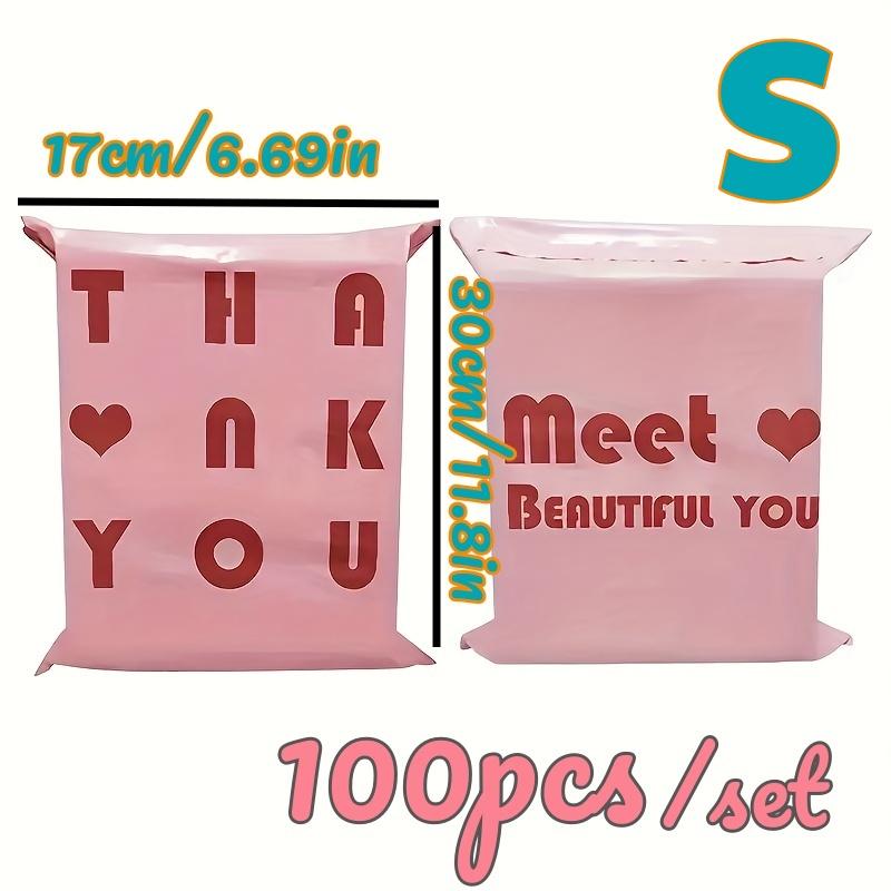 Pink Packing Bag 100pcs Thick Courier Bag Waterproof Durable Shopping Bag For Clothing Logistics Gift Packaging Mail Envelope