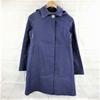 Made In Scotland Mackintosh Hooded Cotton Bonded Coat 32 Women's S Blue Stand Collar Mods Blouson