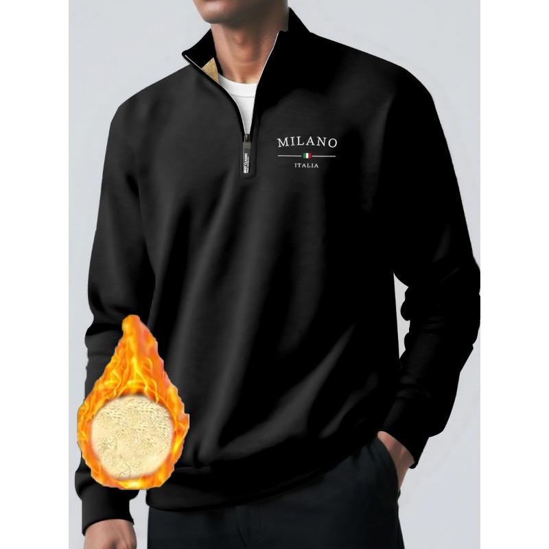 

Zipper Design for Men s Velvet Sweatshirt for Autumn and Winter Zipper Design Solid Color Lamb Velvet Turtleneck Base Shirt XXXL чорний