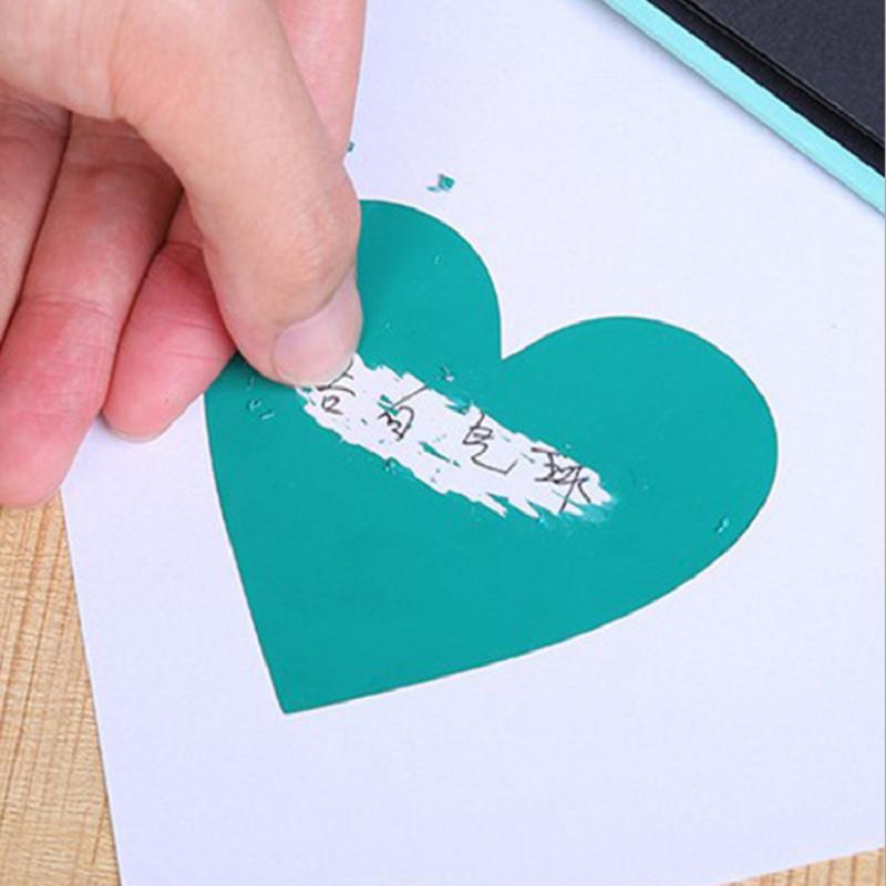 50 Pcs/pack Heart Shape Scrapbooking Labels Scratch Off Sticker DIY Products Paper Stationery Seal Sticker