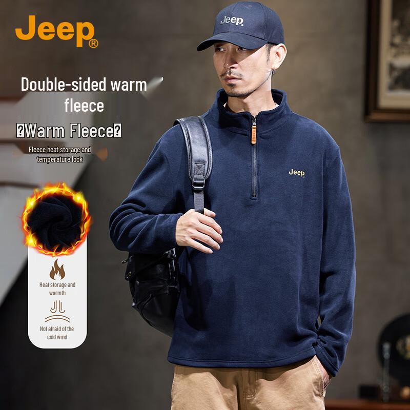 JEEP Men s Double-Sided Fleece Thickened Sweatshirt M