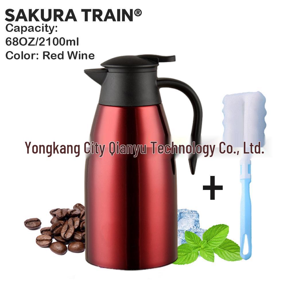 

Large Capacity Insulated Stainless Steel Thermos Flask with Vacuum Seal - Ideal for Home or Commercial Use 2L вино красного