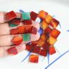 Double-Sided Natural Red and Black Agate Rectangular Slices - DIY Accessories