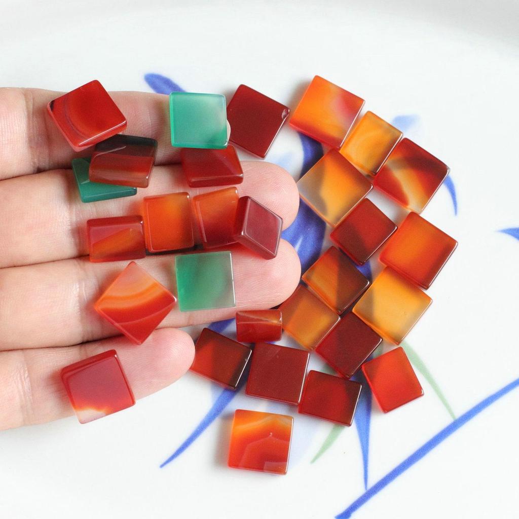 Double-Sided Natural Red and Black Agate Rectangular Slices - DIY Accessories