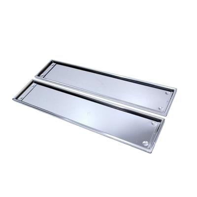 2 Peças Suporte de Placa em Aço Inoxidável Cromado 120mm x 530mm Adequado para todos os veículos