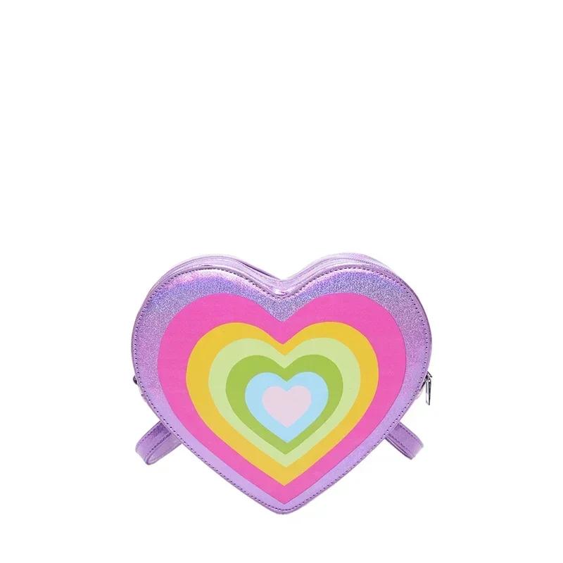 Sweet rainbow love women's bag new western style crossbody dual use shoulder bag