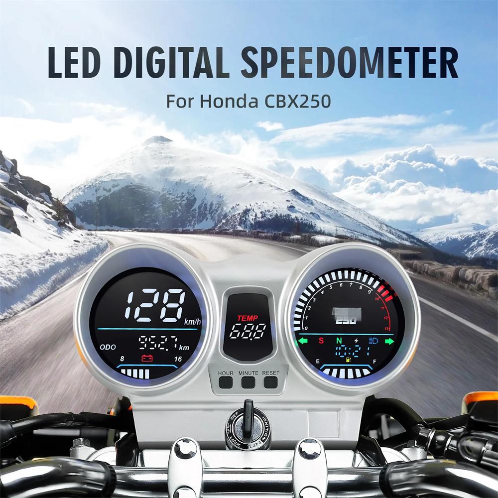 12V Motorrad Tacho Universal LCD Armaturenbrett Drehzahlmesser Für Honda CBX250
