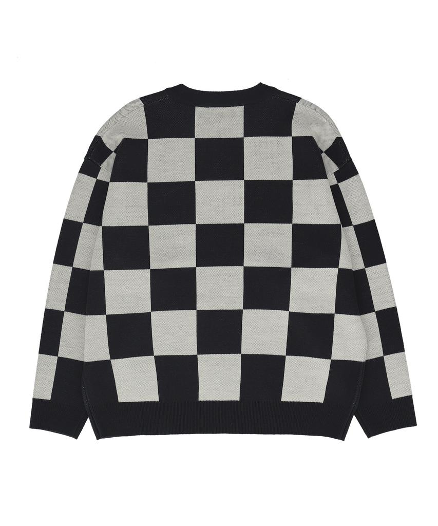 BEENTRILL Plaid Pattern Long Sleeve Knit (Dark Navy)