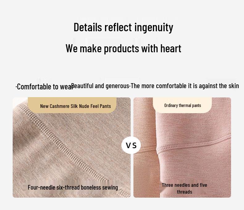 Mother and Baby Cashmere Silk High Waist Warm Leggings - Women's Antibacterial Autumn Pants with German Velvet