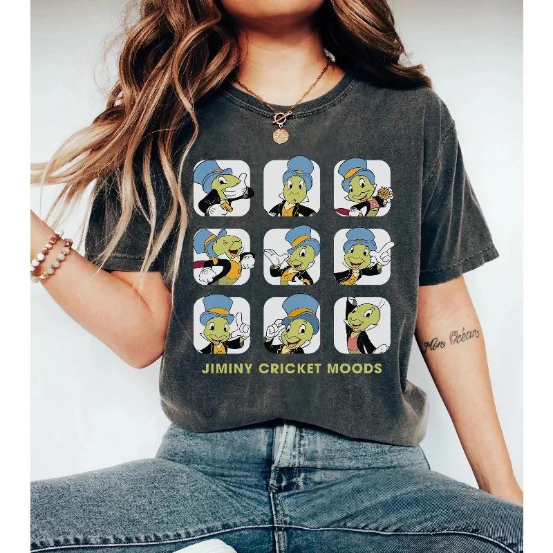

Jiminy Cricket Expression Box Set Pinocchio Tshirt Cotton Couples Top AutumnWinter Seasonal Base Tshirt S