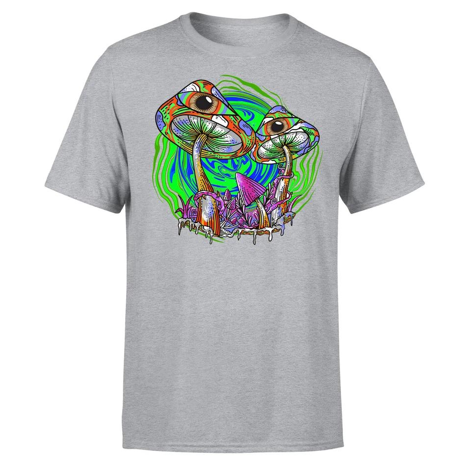 Trippy Psychedelic Mushroom Eyes Trippy Hipster Hippie unisex T-shirt #P1#Or#A 4XL