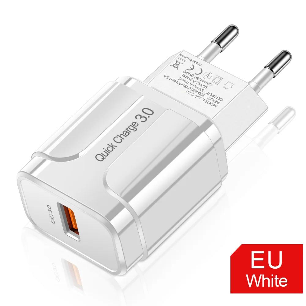 Quick Charge 3.0 18W USB Charger Fast Charging Wall Charger Adapter For iPhone 14 Samsung Xiaomi EU/US Plug Phone Charger