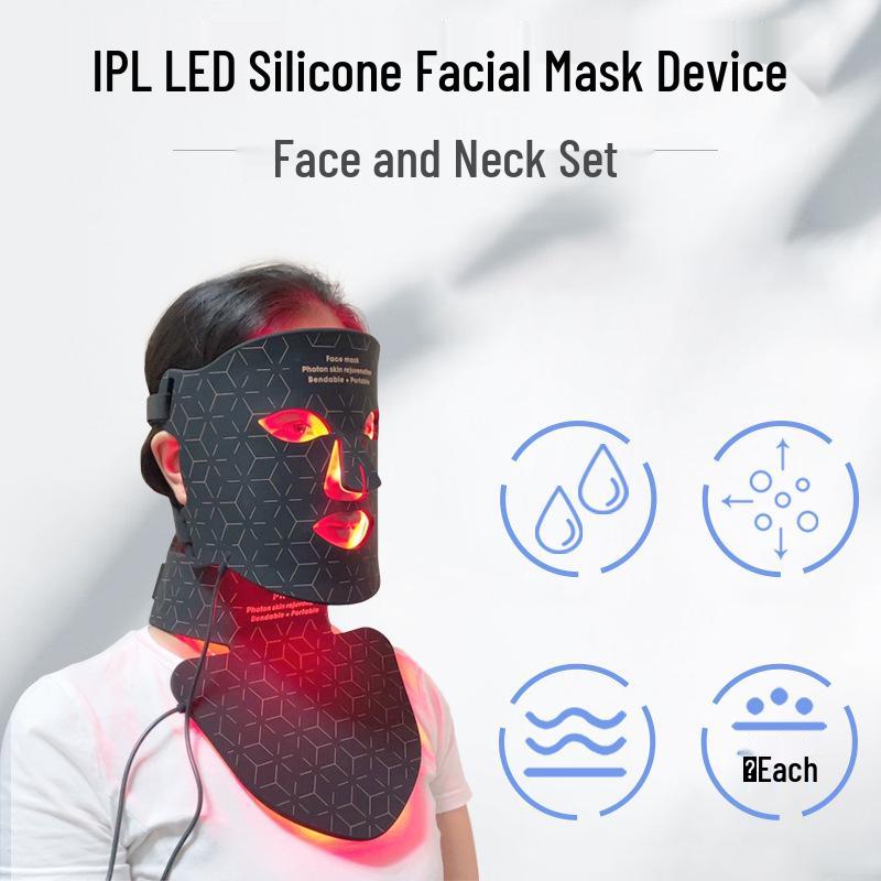 Adjustable LED Photorejuvenation Face Mask: Home Beauty Device with Silicone Panel