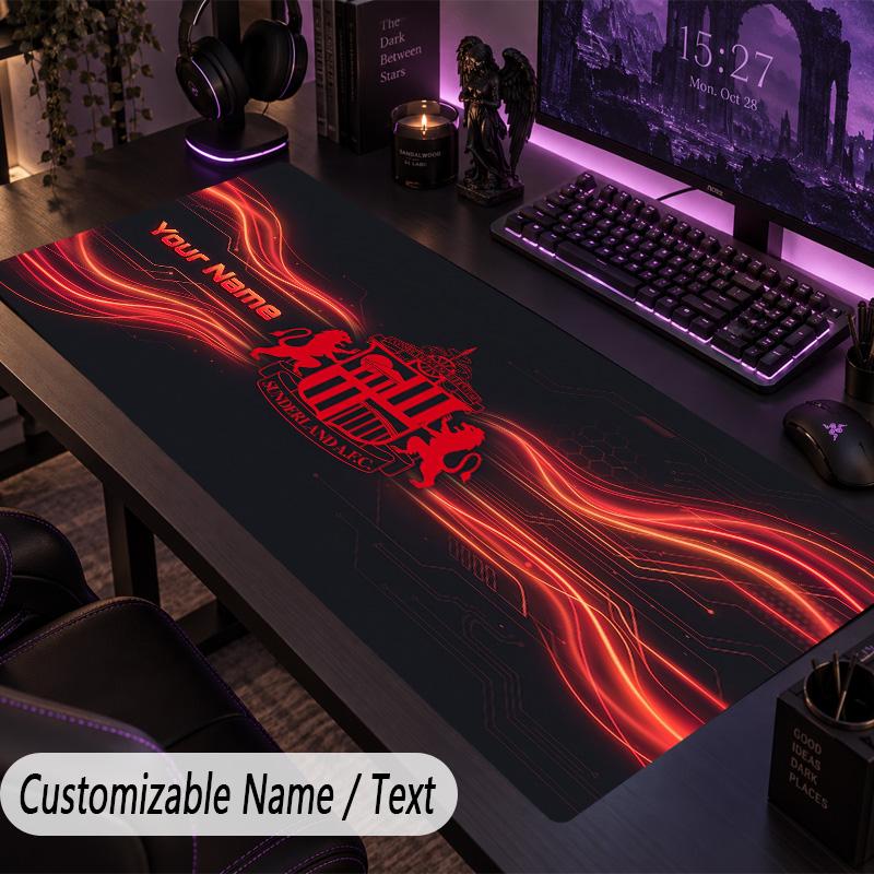 Large Mouse PadSunderland FC Custom Name Text Personalized Desk Mat Non Slip Gaming Pad