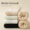 Women's Fleece-Lined Mid-Calf Socks - Thick, Warm Terry for Autumn/Winter