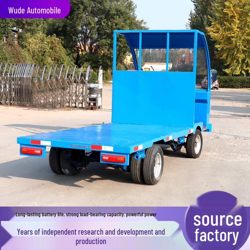 Electric Four-Wheel Flatbed Truck for Warehouse and Logistics