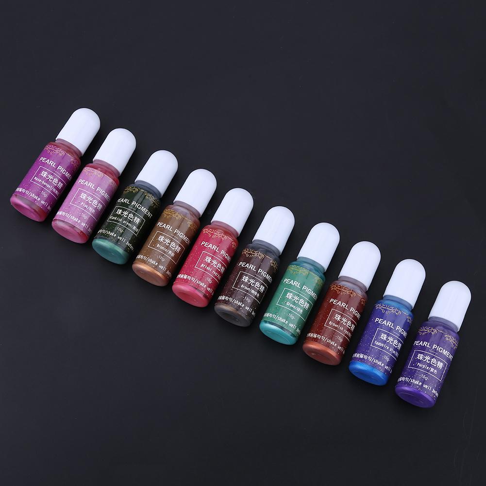 10 Colori 15g Colorante Pigmento Colorante per Resina Epossidica UV Artigianato (#UN)