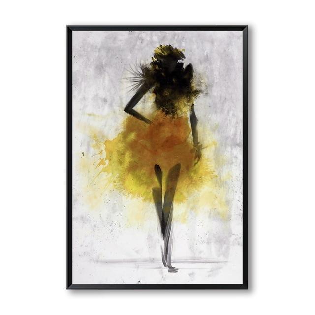 Abstract Watercolor Painting Dancing Skirt Girl Poster Canvas Painting Art Print Picture Decoration Modern Home Decoration No Frame