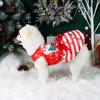 Dog Happy Christmas Dresses Striped Puppy Clothes with Cute Gingerbread Printed  Beautiful and Comfort  Costume with Bowknot Chr