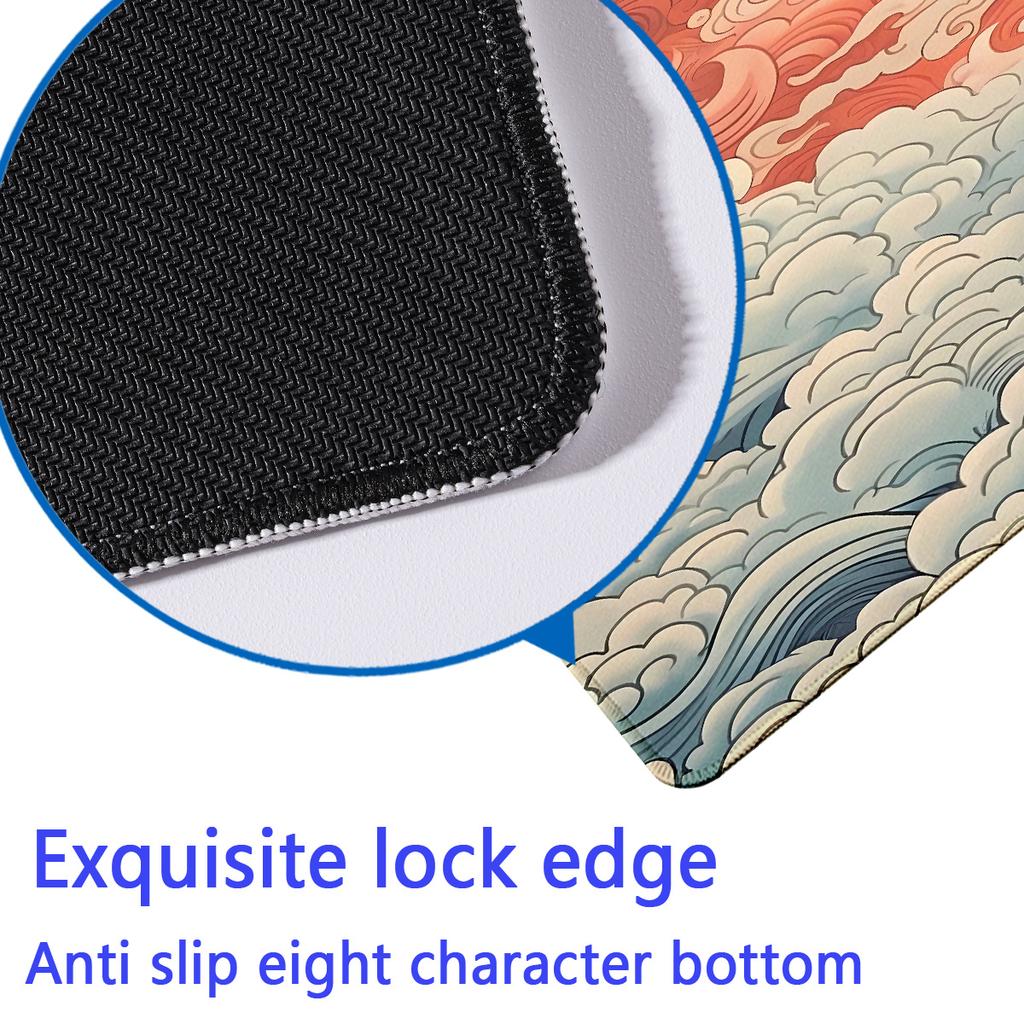 Large Size Mousepad Propitious Clouds Desk Mat Kawaii Cartoon Mouse Pad Rubber Table Mat Lucky Cloud Gaming LockEdge KeyboardMat