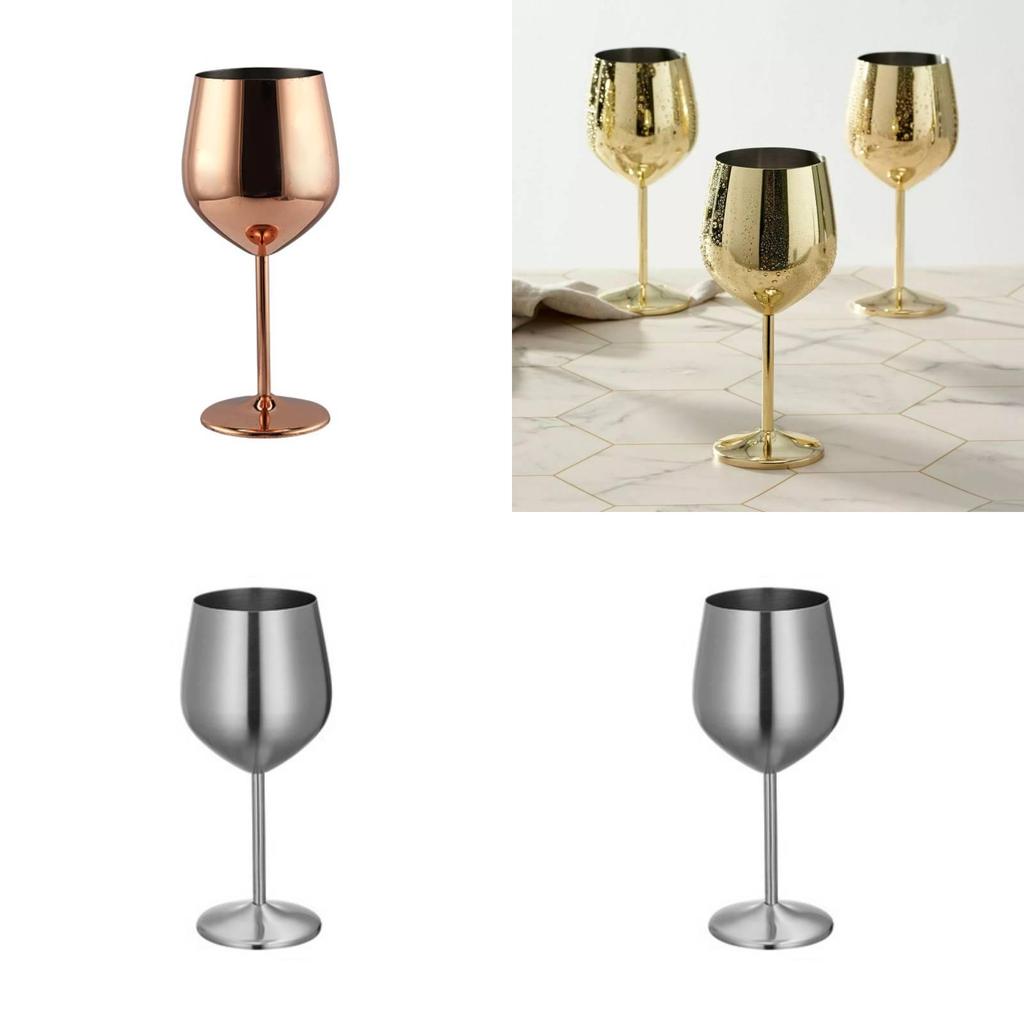 Elegant 304 Stainless Steel Wine Glasses Set Featuring Luxurious High Foot Design For Champagne And Sparkling Wine Ideal For Entertaining Guests