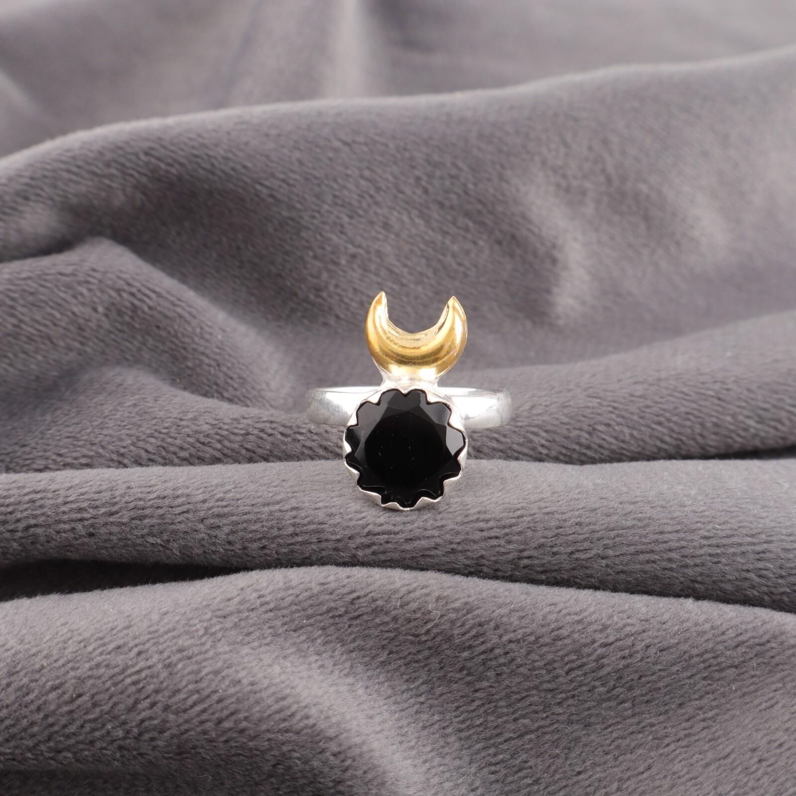 

Black Onyx Gemstone 925 Sterling Silver Handcrafted Jewelry Boho Ring For Her RR-58-17 13