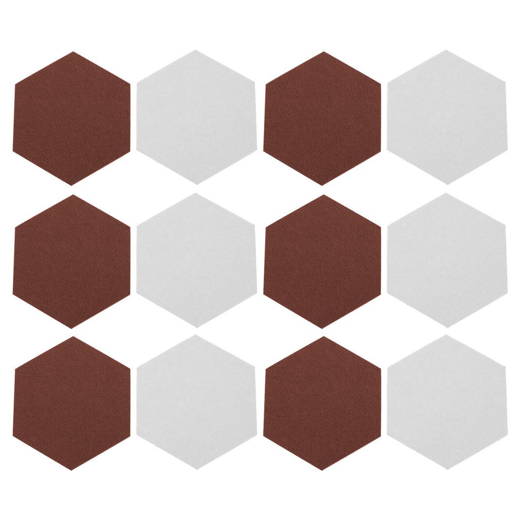 12Pcs Felt Hexagon Wall Memo Board Self-Adhesive Decorative Bulletin Board for Office Home Classroom Notes Display