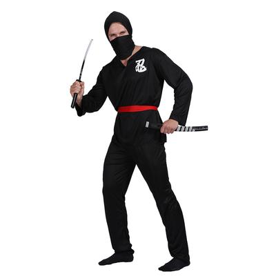 Erkek Ninja Kostüm Fantezi Elbise Cosplay Cadılar Bayramı Partisi Kıyafeti Yetişkin Siyah Takım Elbise için