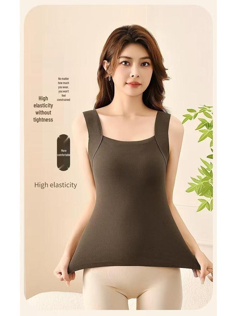 Women's Slim Fit Reversible German Velvet Vest with Chest Pad - Autumn/Winter Base Layer