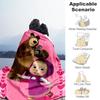 1pc Masha Bear Outdoor Blanket Lightweight Flannel, Soft & Warm, All-Season Use for Sofa, Outdoor, Camping, Living Room045