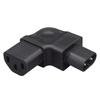 IEC320 C8 to C13 Rightward Bend AC Power Plug,Figure 8-Shape Male to C13 Female Side Bend Conversion Plug Adapter