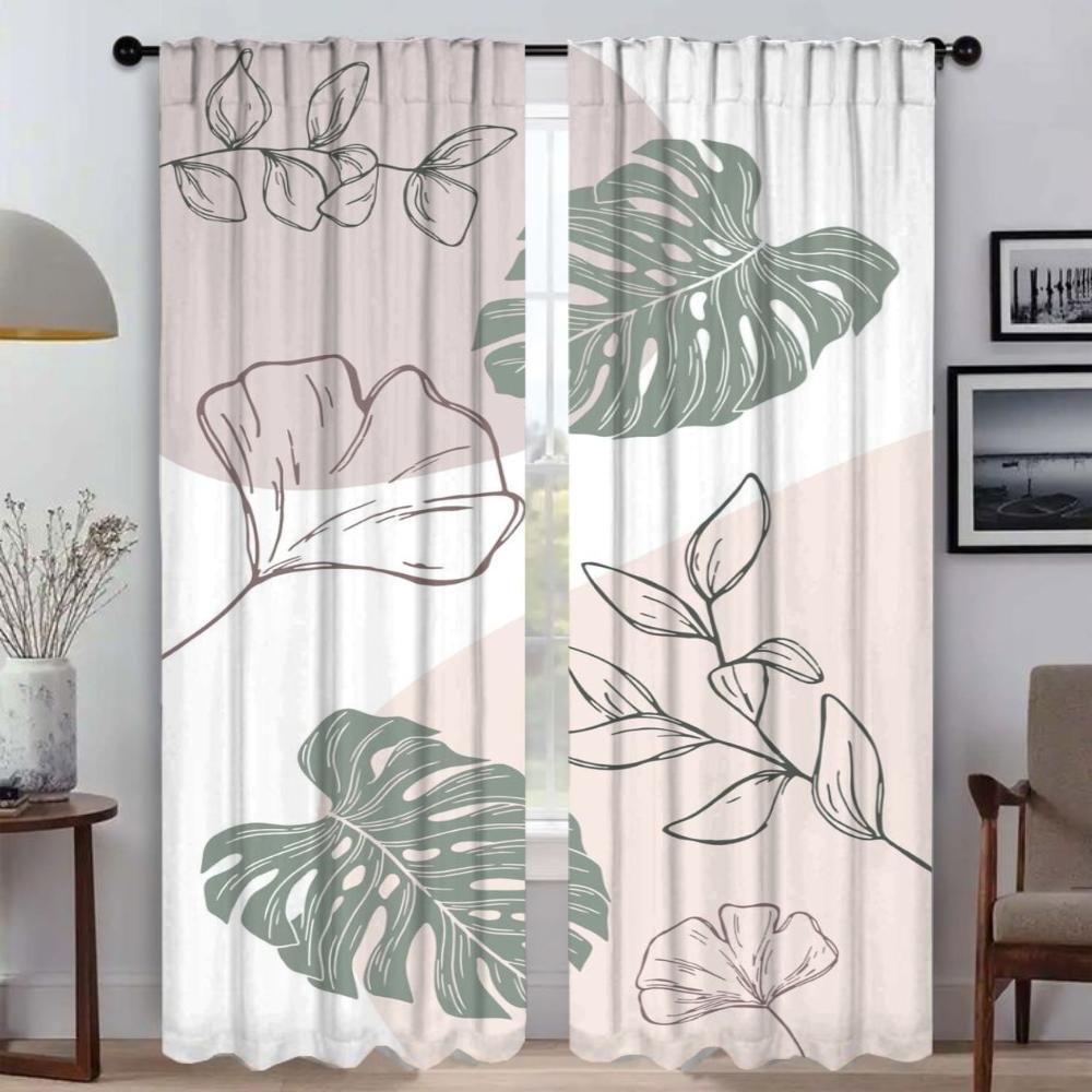 Curtains Child Room Concise Style Plants Halloween Decoration Tulle for Bedroom Blackout Curtain Shades Home Interior Curtains