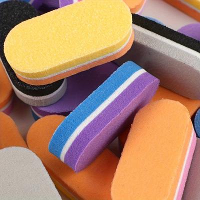 50 Pcs Mini Nail Files Block Grit Sponge Buffers for Acrylic Nails Buffing Block Double Sided DIY Salon Manicure Tools