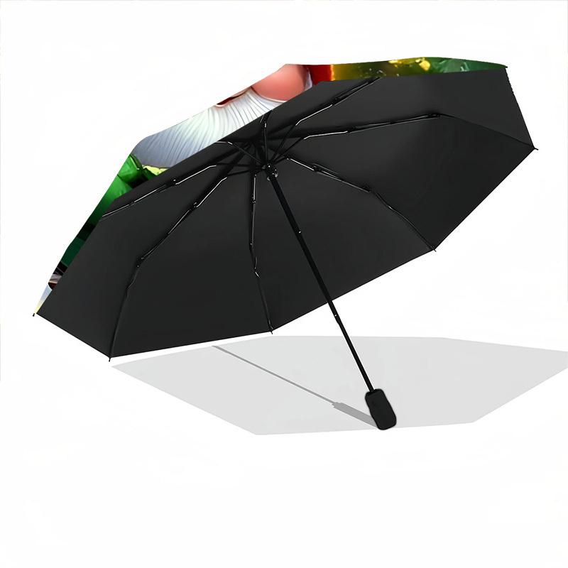1pcChristmas Dwarf Pattern Automatic Folding Umbrella, Lightweight Retractable Compact Travel Umbrella, 8-Rib Sturdy Frame107